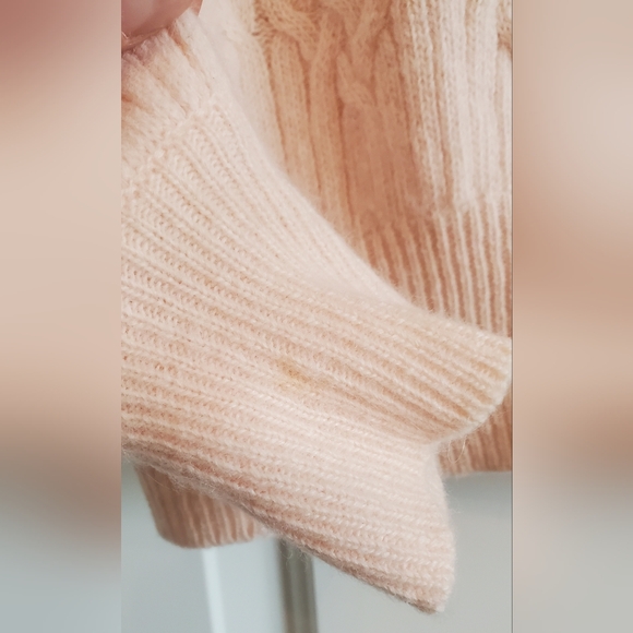 Vintage Womens Lambswool Angora Blend Light Pink Grandmacore Cardigan Sweater - Picture 4 of 7